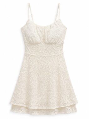 Lace A-Line Dress in White